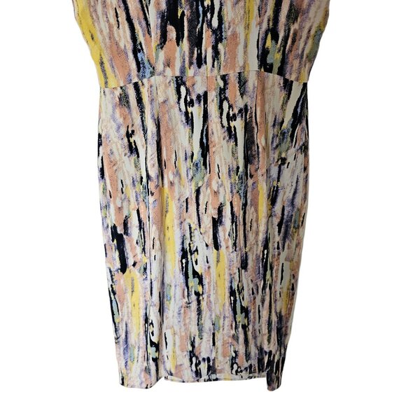 Aritzia Babaton Avenir Square Neck Sleeveless Midi Dress size 4 Watercolors Thig - Picture 13 of 13